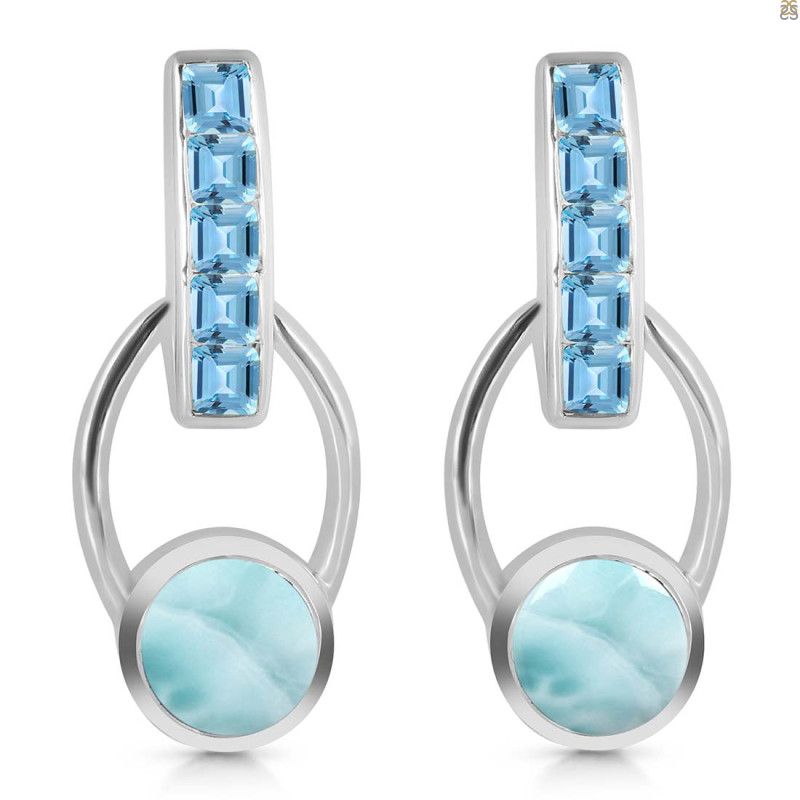 Close Out Larimar & Blue Topaz Earring LAR-CO-RDE-104.