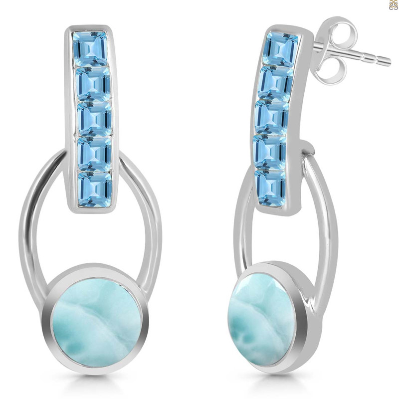 Close Out Larimar & Blue Topaz Earring