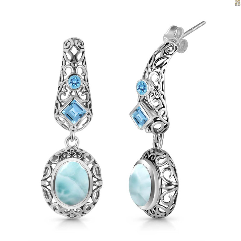 Close Out Larimar & Blue Topaz Earring