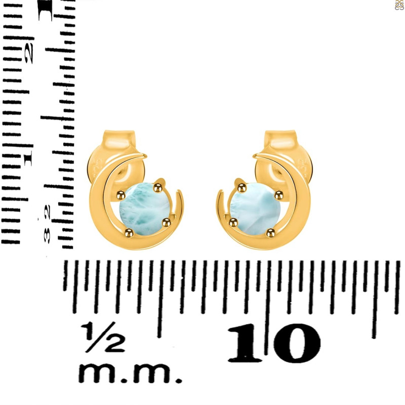 Close Out Larimar Stud Earring  LAR-CO-RDE-1273.