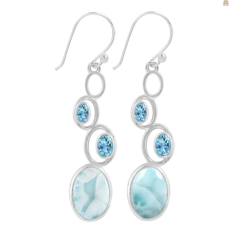 Close Out Larimar & Blue Topaz Earring