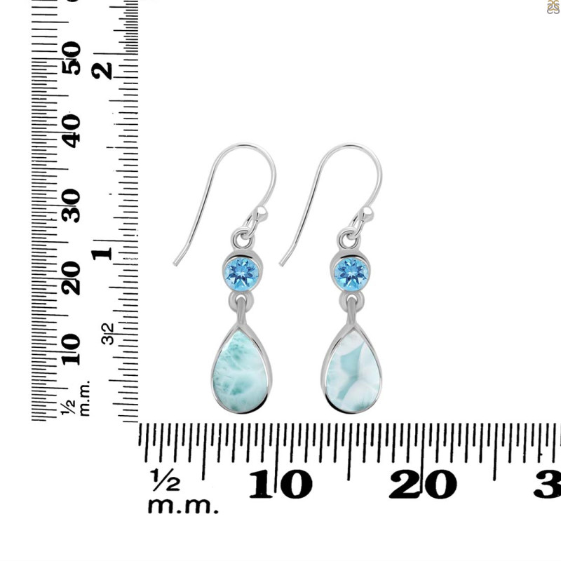 Close Out Larimar & Blue Topaz Earring LAR-CO-RDE-773.