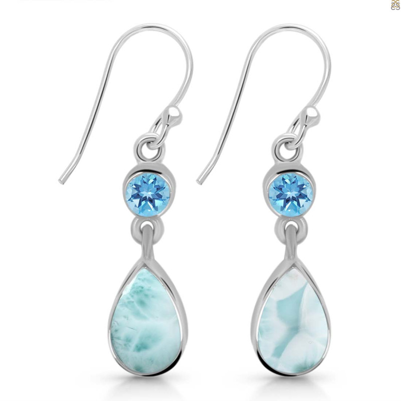 Close Out Larimar & Blue Topaz Earring LAR-CO-RDE-773.