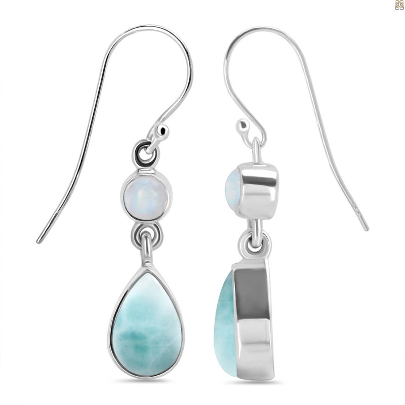 Close Out Larimar & Moonstone Earring