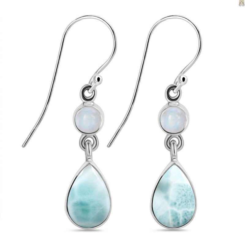Close Out Larimar & Moonstone Earring LAR-CO-RDE-801.