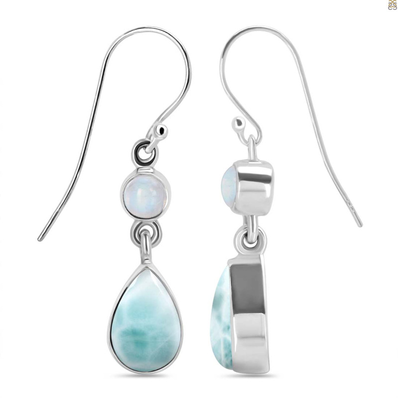 Close Out Larimar & Moonstone Earring