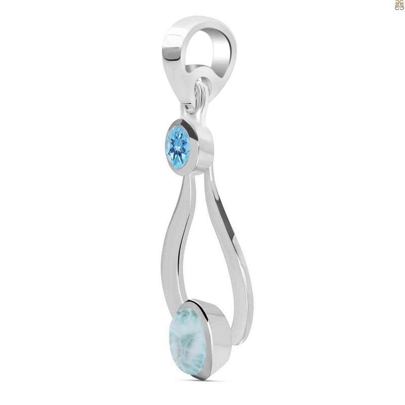 Close Out Larimar & Blue Topaz Pendant