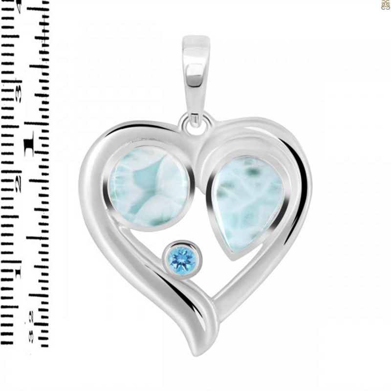 Close Out Larimar & Blue Topaz Pendant LAR-CO-RDP-154.