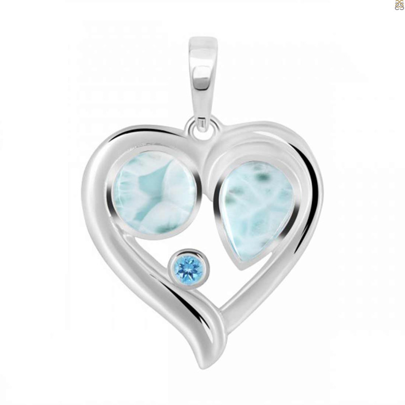 Close Out Larimar & Blue Topaz Pendant LAR-CO-RDP-154.
