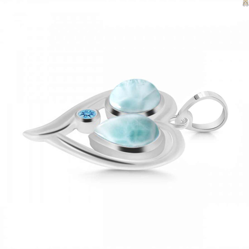Close Out Larimar & Blue Topaz Pendant