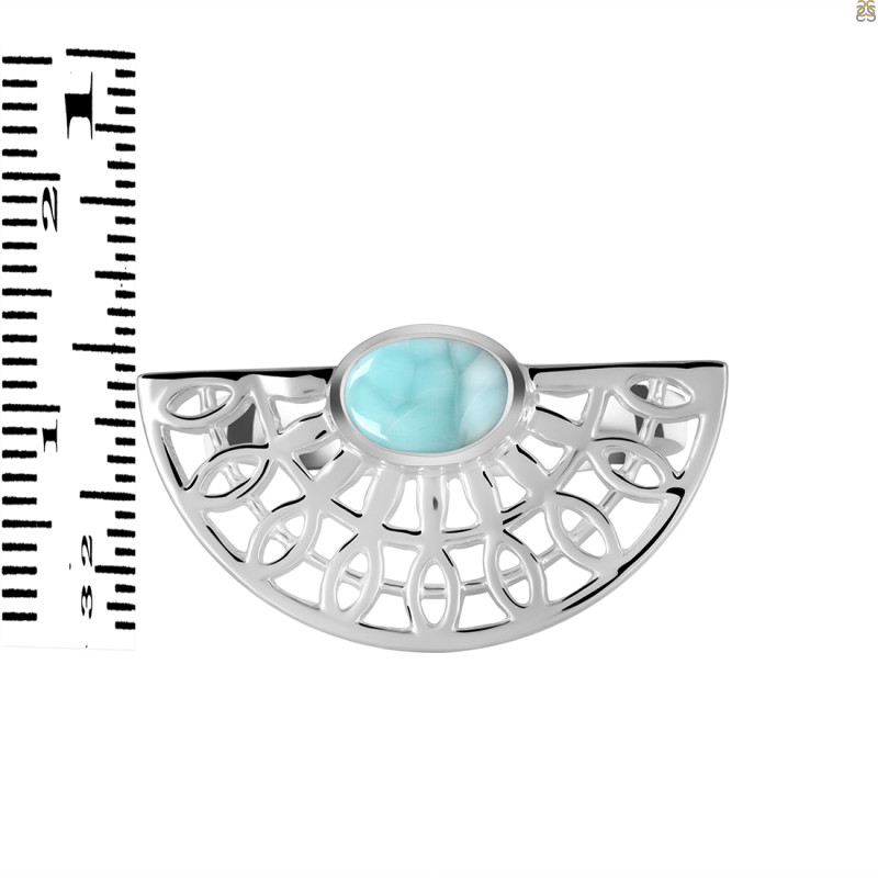 Close Out Larimar & Moonstone Ring LAR-CO-RDR-1034.