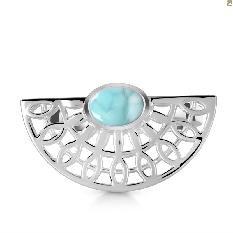 Close Out Larimar & Moonstone Ring LAR-CO-RDR-1034.