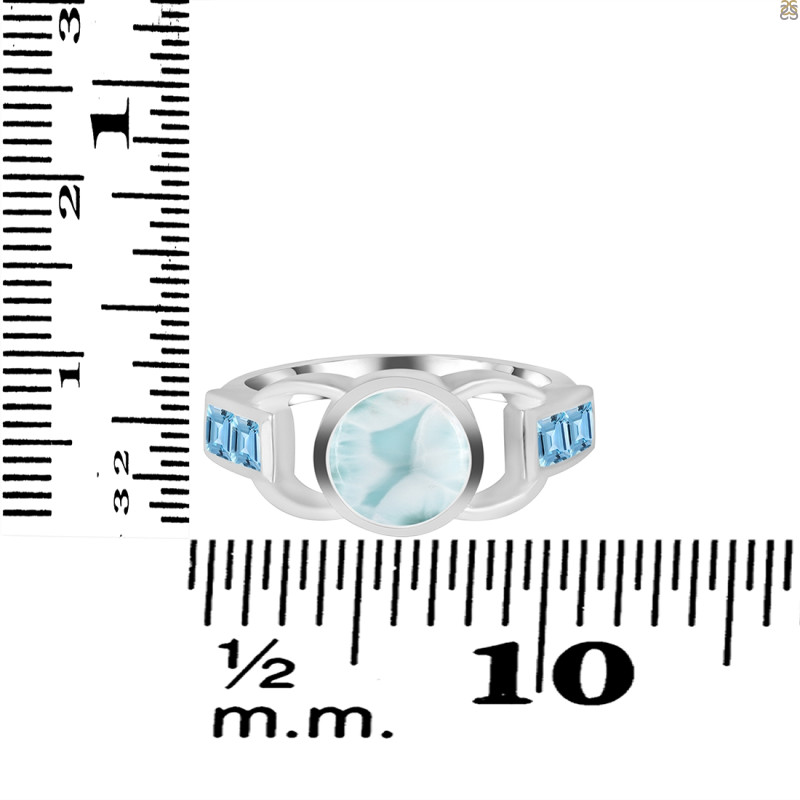 Close Out Larimar & Blue Topaz Ring LAR-CO-RDR-43.