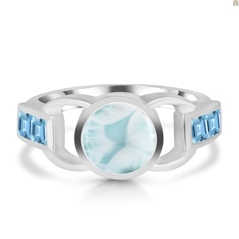 Close Out Larimar & Blue Topaz Ring LAR-CO-RDR-43.