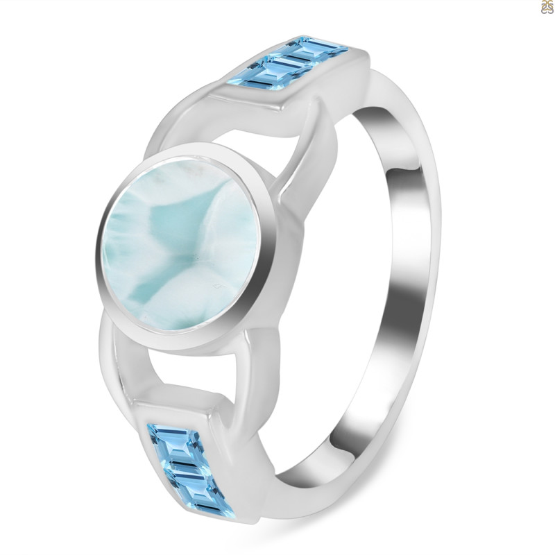 Close Out Larimar & Blue Topaz Ring