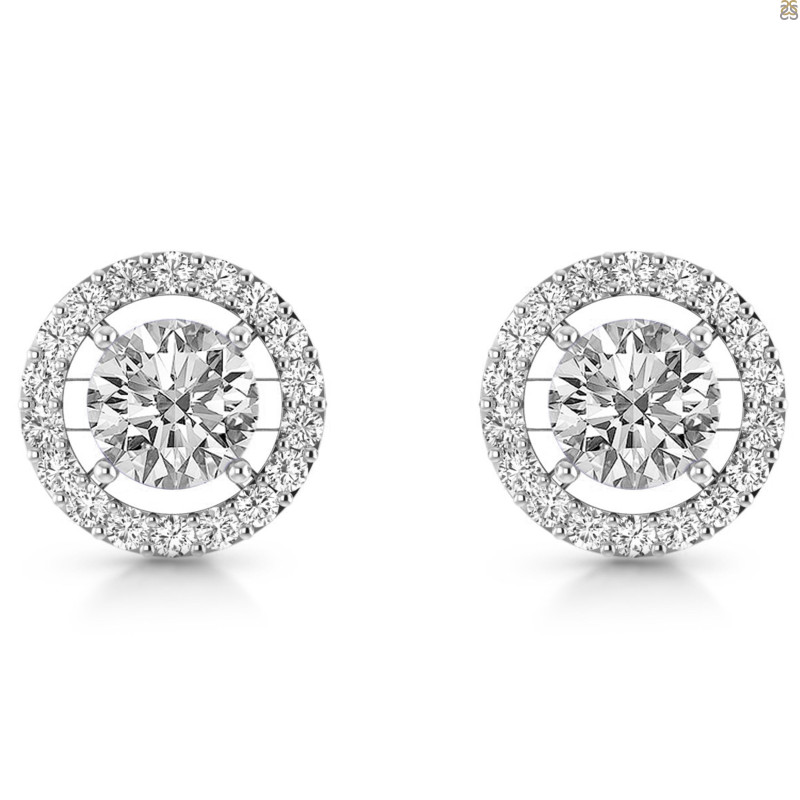 Crystal & White Topaz Stud Earring CST-RDE-1003.