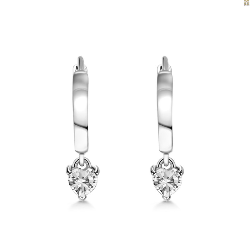Crystal Heart Hoop Earring CST-RDE-1231.