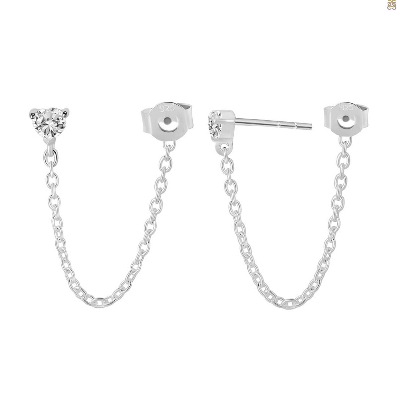 Crystal Chain Stud Earring