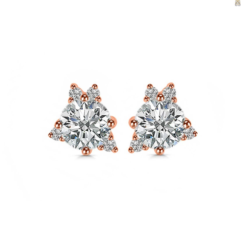 Crystal & White Topaz Stud Earring CST-RDE-1260.