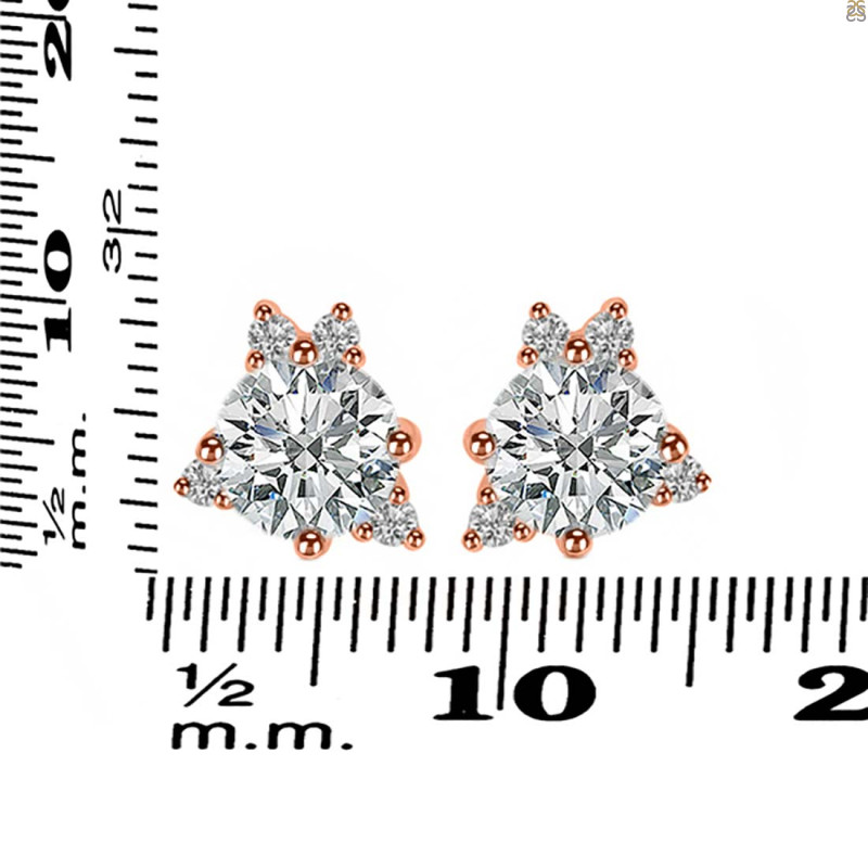 Crystal & White Topaz Stud Earring CST-RDE-1260.