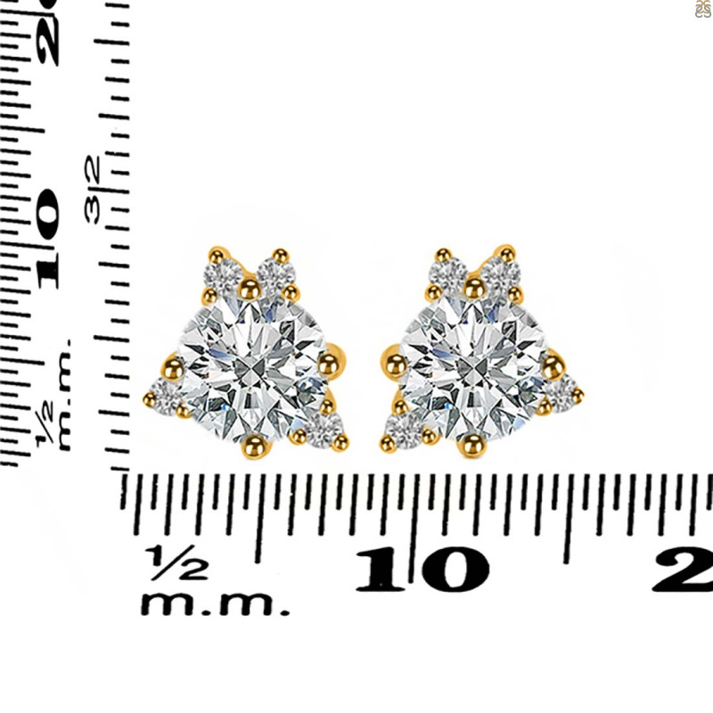 Crystal & White Topaz Stud Earring CST-RDE-1260.