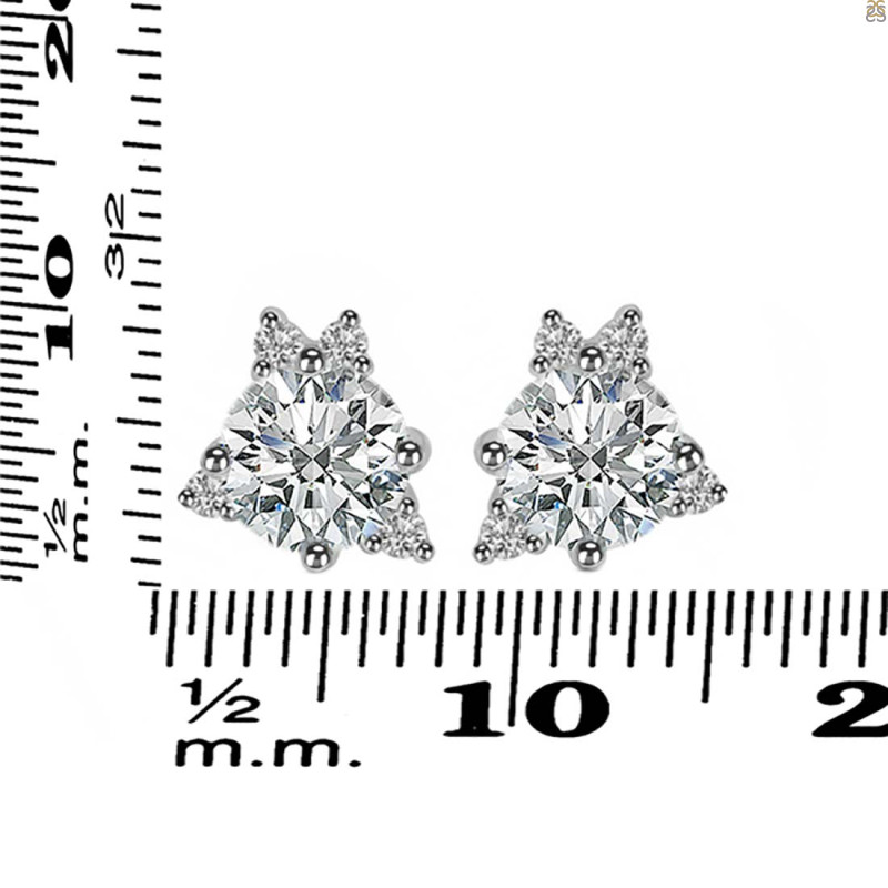 Crystal & White Topaz Stud Earring CST-RDE-1260.
