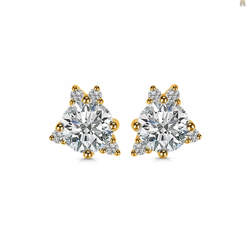 Crystal & White Topaz Stud Earring CST-RDE-1260.