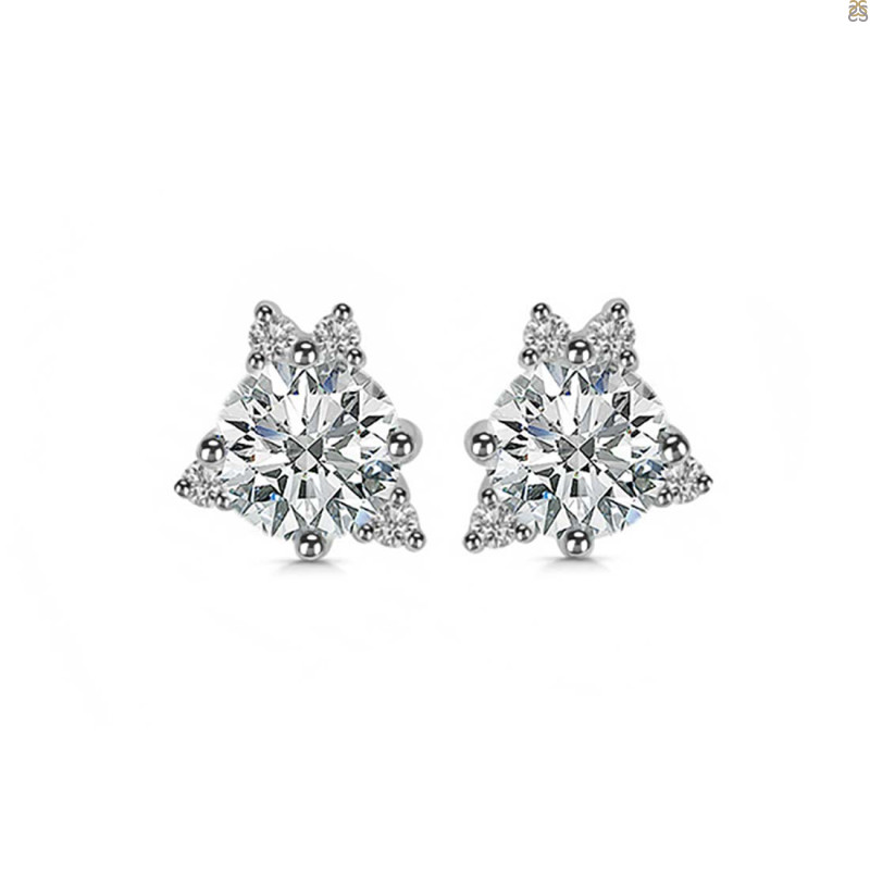 Crystal & White Topaz Stud Earring CST-RDE-1260.