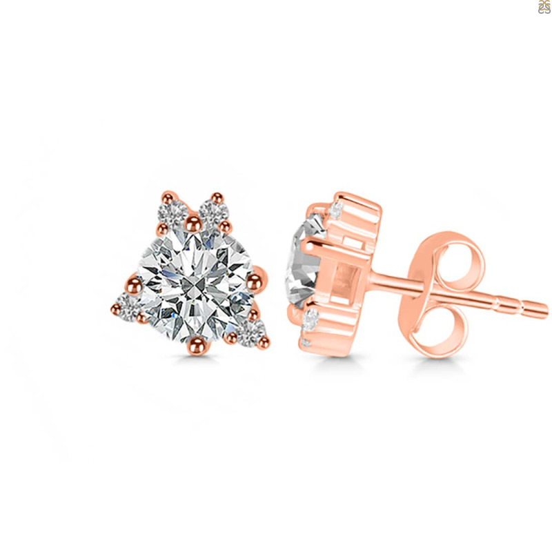 Crystal & White Topaz Stud Earring CST-RDE-1260.
