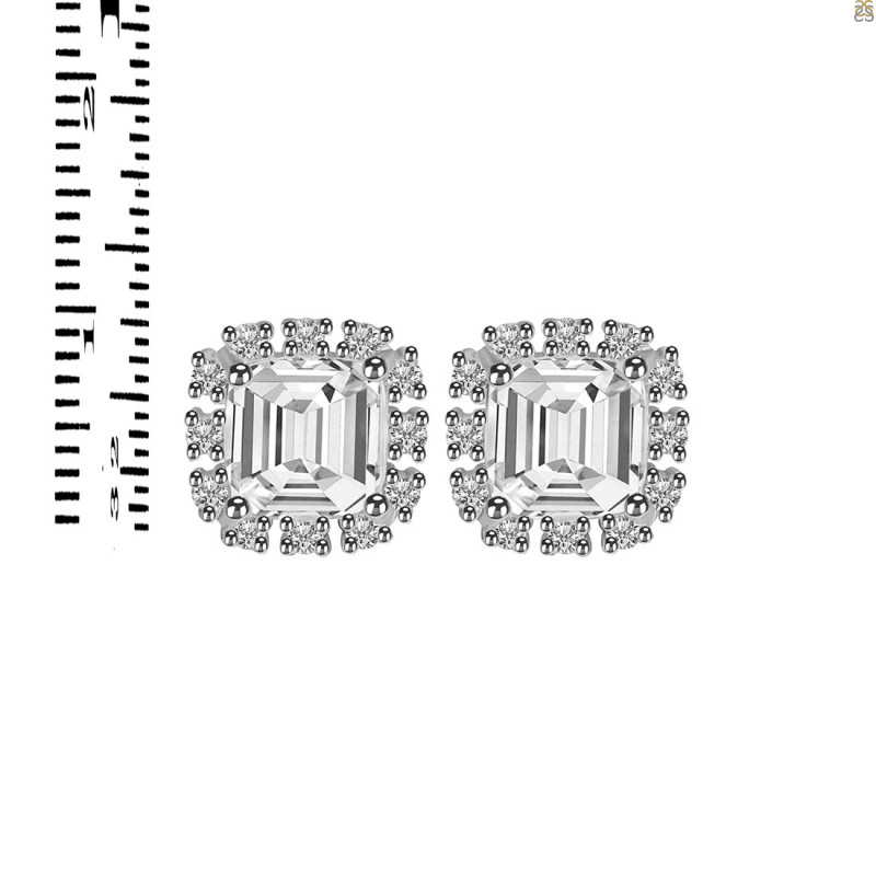 Crystal & White Topaz Stud Earring CST-RDE-1263.