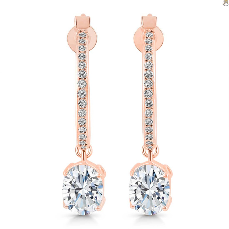 Crystal & White Topaz Hoop Earring CST-RDE-1469.