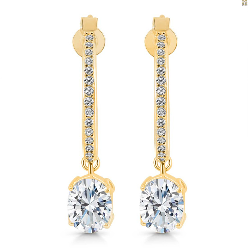 Crystal & White Topaz Hoop Earring CST-RDE-1469.