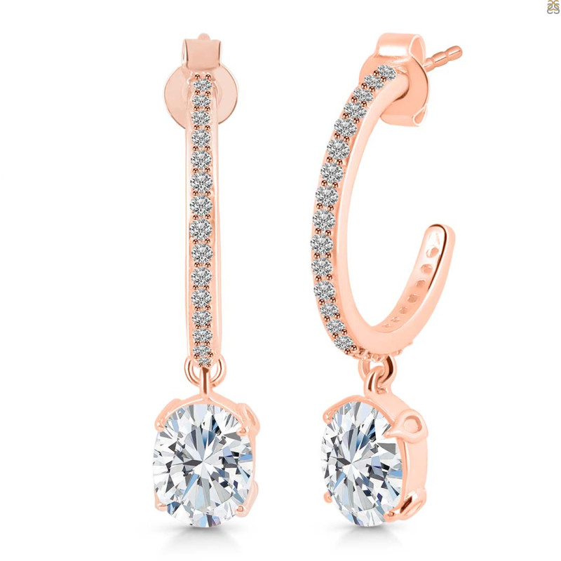 Crystal & White Topaz Hoop Earring CST-RDE-1469.