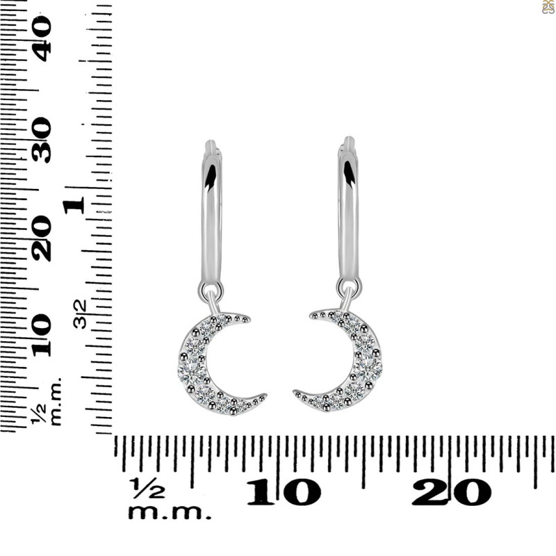 Crystal & White Topaz Hoop Earring CST-RDE-1471.