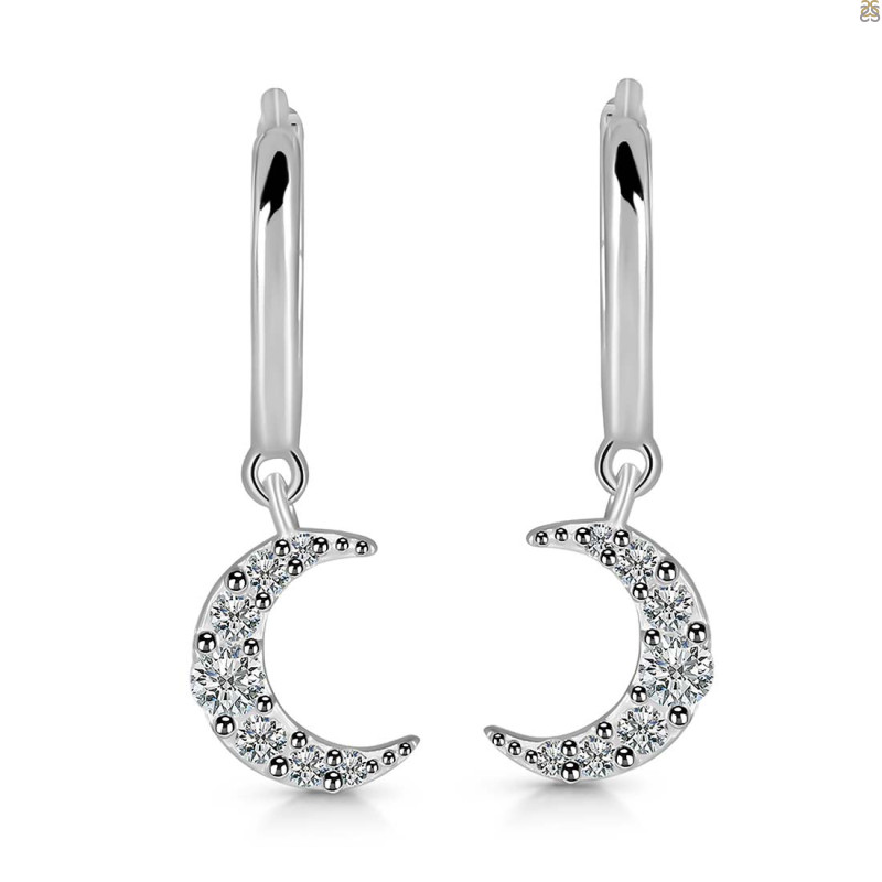 Crystal & White Topaz Hoop Earring