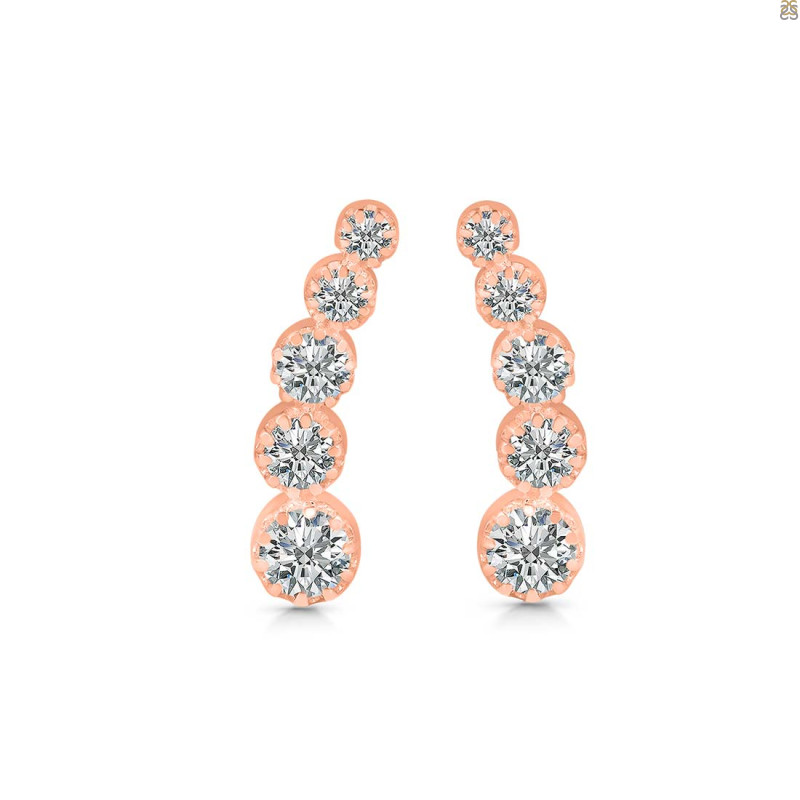 Crystal & White Topaz Stud Earring CST-RDE-1472.
