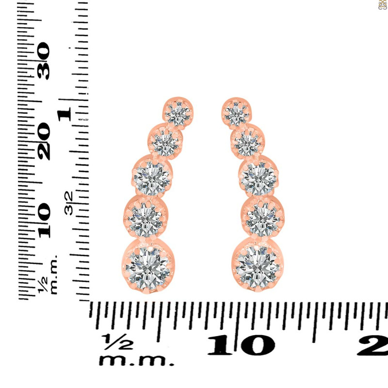 Crystal & White Topaz Stud Earring CST-RDE-1472.