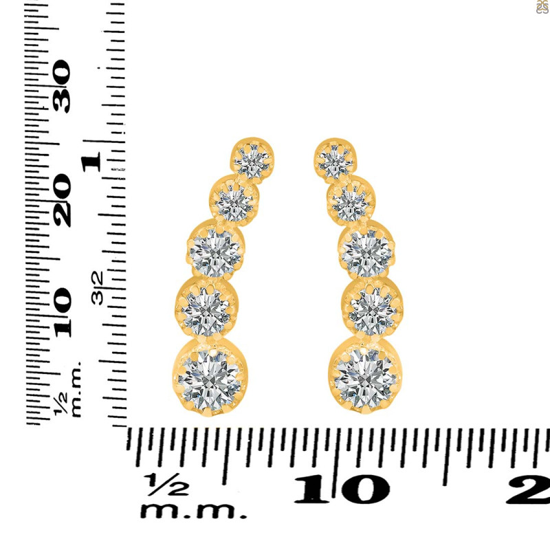 Crystal & White Topaz Stud Earring CST-RDE-1472.