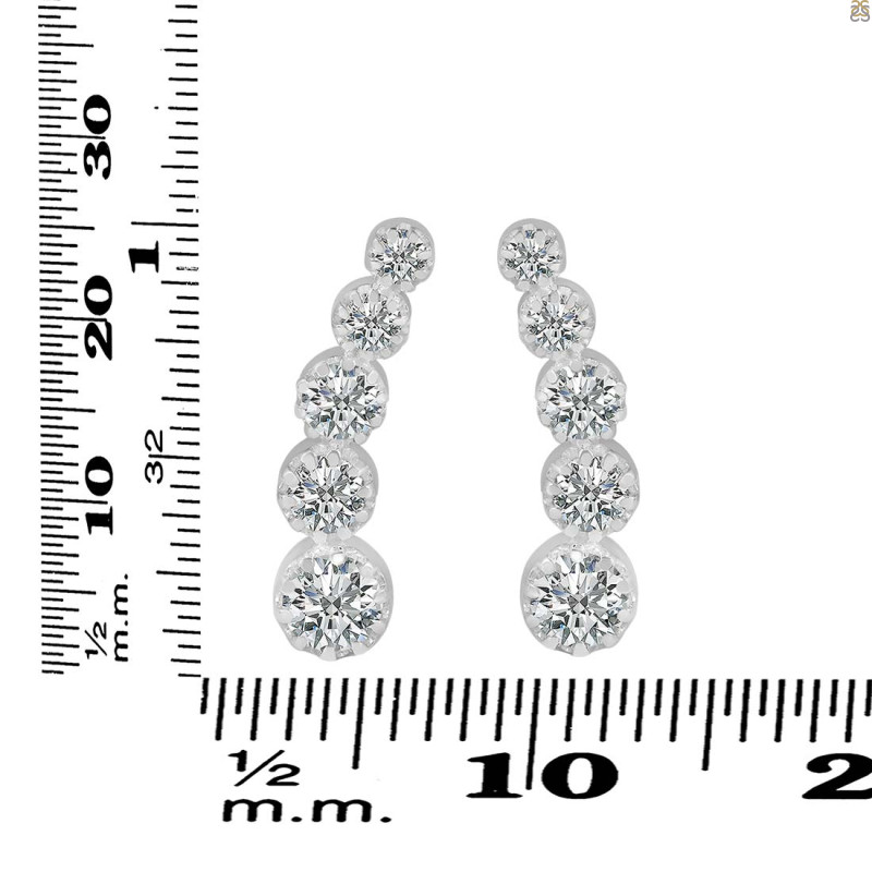 Crystal & White Topaz Stud Earring CST-RDE-1472.