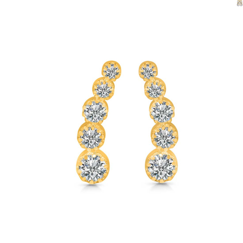 Crystal & White Topaz Stud Earring CST-RDE-1472.