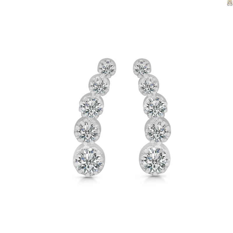 Crystal & White Topaz Stud Earring CST-RDE-1472.