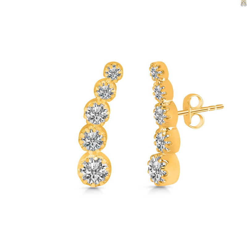 Crystal & White Topaz Stud Earring CST-RDE-1472.