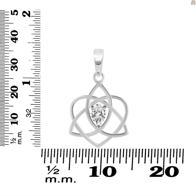 Crystal Triquetra Heart Knot Pendant CST-RDEP-880.