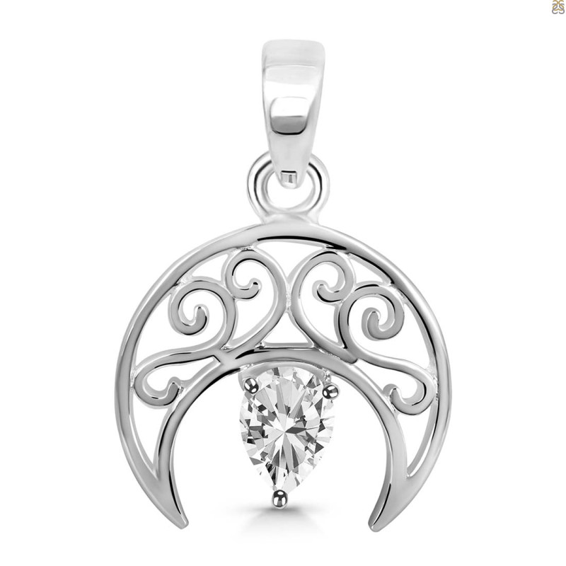 Crystal Crescent Moon Pendant CST-RDEP-890.
