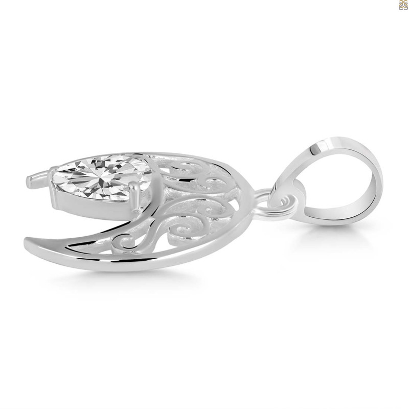 Crystal Crescent Moon Pendant CST-RDEP-890.