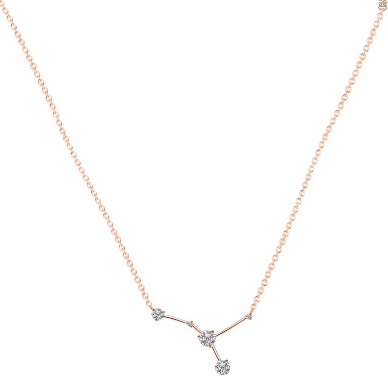 cancer Zodiac Star Constellation Crystal & White Topaz Necklace CST-RDN-486.