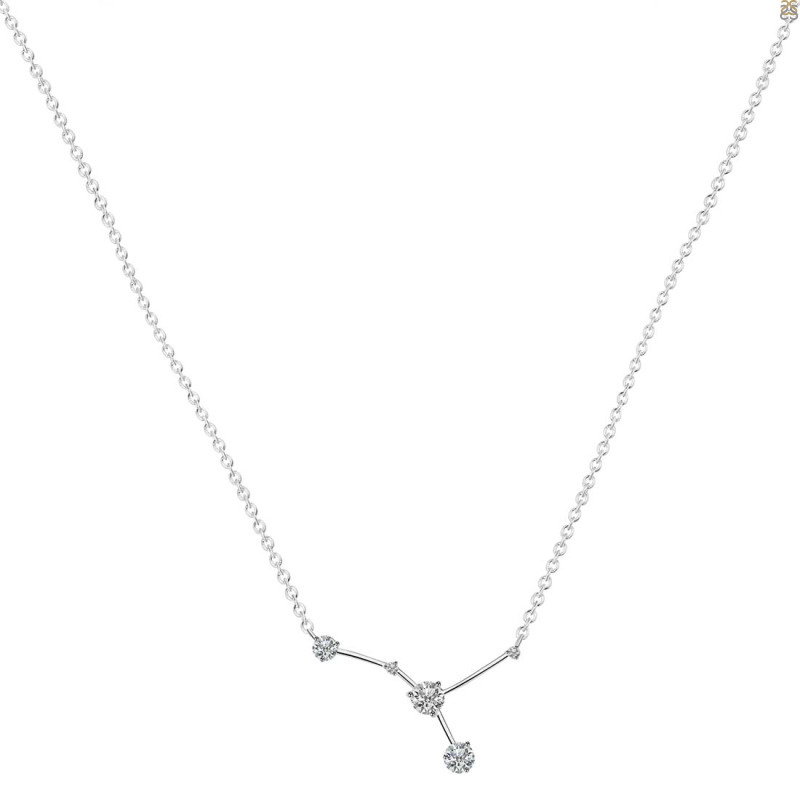 cancer Zodiac Star Constellation Crystal & White Topaz Necklace CST-RDN-486.