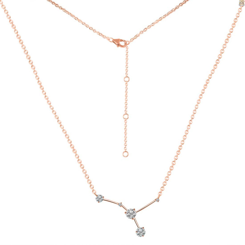 cancer Zodiac Star Constellation Crystal & White Topaz Necklace CST-RDN-486.