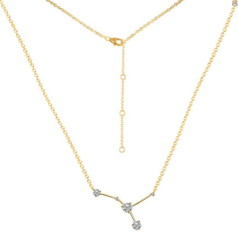 cancer Zodiac Star Constellation Crystal & White Topaz Necklace CST-RDN-486.
