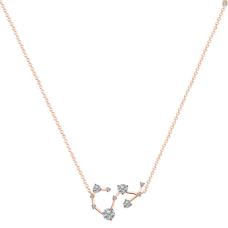 Scorpio Zodiac Star Constellation Crystal & White Topaz Necklace CST-RDN-495.